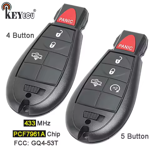 KEYECU 433MHz PCF7961A Chip FCC: GQ4-53T Replacement 3+1 4/ 4+1 5 Button Remote Key Fobik Fob for Do