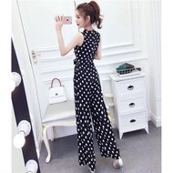 Jumpsuit Women 2024v Neck Fashion Slimmer Look Temperament Slim-fit Printed Jumpsuit Korean Version Summer Trousers