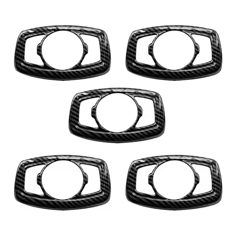 5X Carbon Fiber Headlight Lamp Switch Cover Trim Control Button Frame For Ford Ranger / Everest 2015