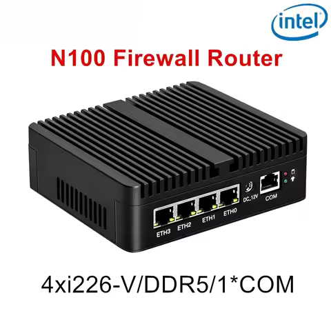 12th Gen Intel N150 N100 Firewall Router 4x i226-V 2.5G LAN N6415 N5105 J6412 Fanless Mini PC Barebo