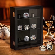 Wooden Ring Storage Box, Wall Transparent Ring Display Rack, Ring Decoration Storage Box, Wooden Med