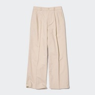 Uniqlo Linen Blend Pleated Wide Pants (Tucked)