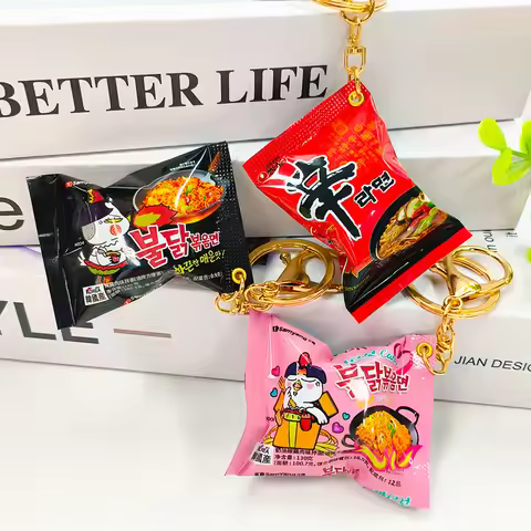 Simulated Snack Bag Key Chain Xin Lamian Noodles Turkey Noodles Heat Wave Packaging Pendant Food Gam