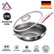 PREMIUM Wok Pan Stainless 304 Anti-Scratch Non-Stick HS