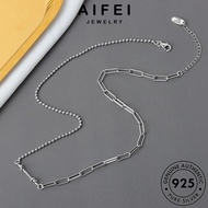 AIFEI JEWELRY Perak Original Retro Women Korean For Sterling Pendant 925 Necklace Rantai 純銀項鏈 Knot Perempuan Leher Chain Accessories Silver N283