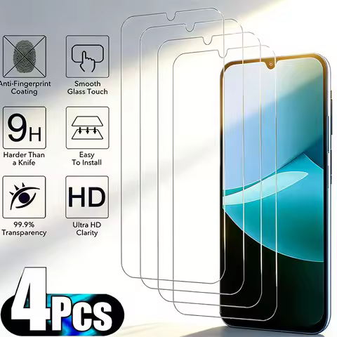 4PCS Tempered Glass For Xiaomi Redmi 15C 15 14C 13C 13 12C 12 5G Screen Protector For Xiaomi Redmi K