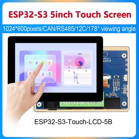 ESP32-S3 5inch LCD Development Board 1024*600 Captive TouchScreen Display LVGL WIFI BTLE5.0 65K-RGB 