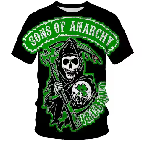 TV Series Sons Of Anarchy TShirts 3d Print Hawaiian O-neck TShirt unisex Short Sleeve Casual Harajuk