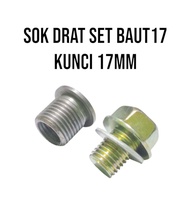 Sok Drat M16xM12 Baut Oli M12x1.5 Set Baut Kunci 17 MM. Bosh Ulir Baut Oli Montor M16 x M12 Baut Oli