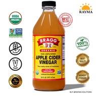 BRAGG Organic Raw-Unfiltered Apple Cider Vinegar with the Mother Unpasteurized 473ml (EXP 9/2028)