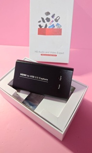 先到先🉐、全新貨品、視頻採集卡設備 USB 3.0 HDMI 1080P 60FPS 遊戲錄製採集加密狗盒適用於 PC 直播流麥克風輸入、實物圖片(最後一件/賤賣)