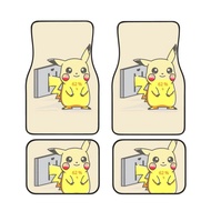 Pikachu Universal 4PCS Car Floor Mats Fit for Cars Truck SUV Cartoon Floor Foot Pads Anti Slip Front and Rear Mats Set