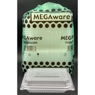 MEGAWARE- medium PP1/ PP2 Lunch Box [ 100pcs± ] Disposable Plastic Food Box - PP