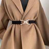Fashion Elastic Belts for Women Luxury Designer Brand Waistband Dress Waistband Triangle Button Belt
