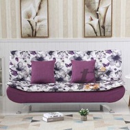 找得 - 客廳多功能梳化床可折疊單人雙人三人位布藝梳化公寓懶人梳化 紫色配花科技布 100CM 3078