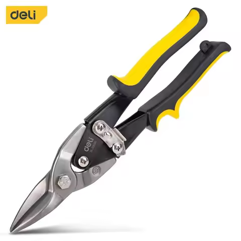 Deli Multifunctional Metal Sheet Cutting Scissor Aviation Snip Straight Cutter Scissor Industrial Pr