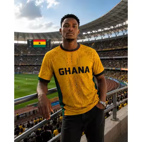 2026 Ghana Soccer Jersey Unisex Fan Apparel Gift football jersey Summer Sports Men's T-Shirt Kid's C