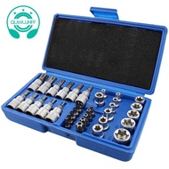 34Pcs Torx Socket Set Triple Square Socket Set Torx Bit Socket Set Star Bit Set Male Female Set