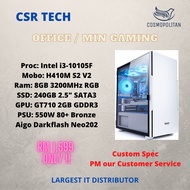[GAMING PC]: HOME, OFFICE & GAMING BASIC PC GT710 Intel I3-10105F PC {READY STOCK}