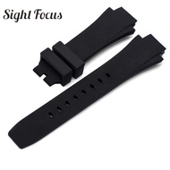 26x16mm Watch Band for IWC Aquatimer Replacement Strap IW354807 Bracelet for Men Black Silionce Rubber Belt Pin Buckle Masculino