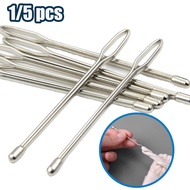 1/5pcs Stainless Steel Elastic Band Threaders Guide Belt Ribbon Wearing Tools Clip Tweezers Craft Sewing Pants Rubber Band Accessories