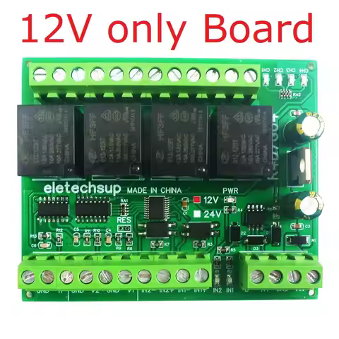 RS485 Modbus RTU Relay 4Ch 2DI 2AI Multifunction Module PLC IO Expanding Board 4-20MA 0-10V Current 