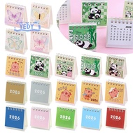 [YEDY-t] 2026 Mini Calendars Creative Desk Portable Travel Calendars With Butterfly Capybara Designs