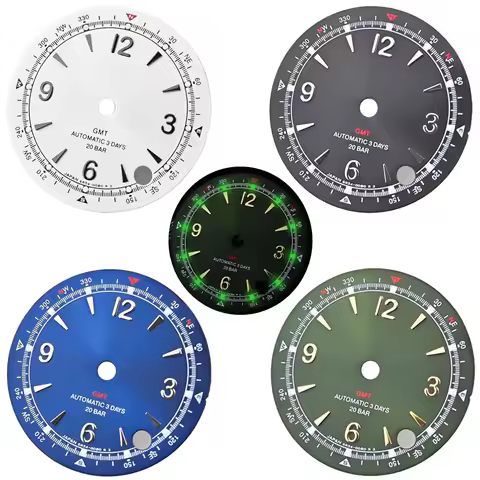 28.5mm Green Lume Case Mod Parts Sterile Arabic Pilot Alpinist Dial for Seiko Prospex Land NH35/36/4