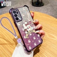 Vrqr Ốp điện thoại cho OPPO A55 5G A56 5G A53S 5G Đầy Đủ Cạnh Mạ Điện bột nhũ bốn góc chống rơi dệt