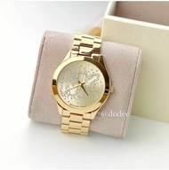 Michael Kors Slim Runway Gold Dial Womens Watch MK3590