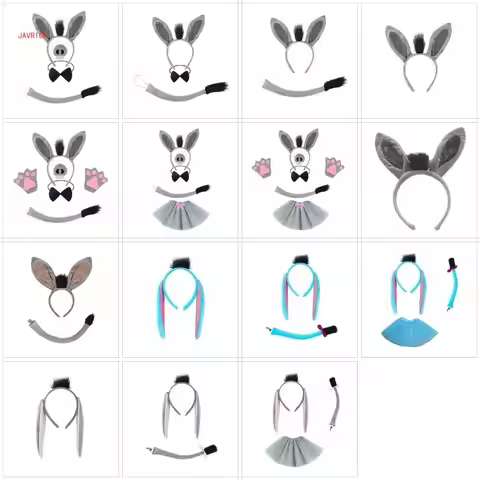 Donkey Costume Set Include Donkey Tail Headband Nose Bowtie Glove Skirt Halloween Donkey Dress up Ou