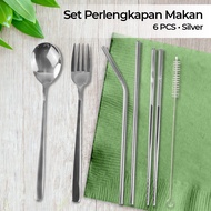 KV1 Cutlery Set Spoon Fork Chopsticks Straw with Pouch - T10