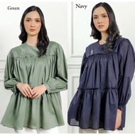 ivy blouse green navy size S M L XL benangjarum benang jarum