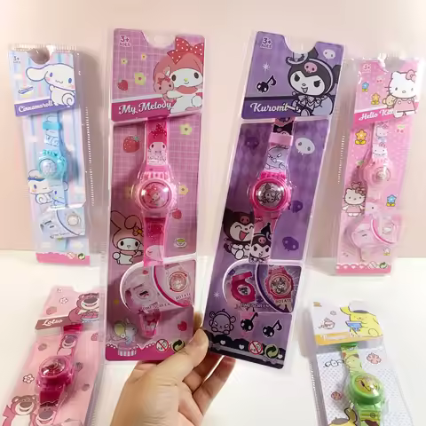 Sanrio Hello Kitty Cartoon Wrist Watch Cinnamoroll Waterproof Quartz Watch Kuromi Cartoon Silicone S