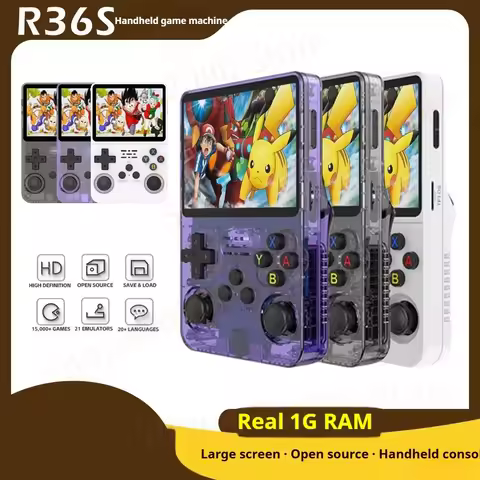 R36S Retro Handheld Gaming Console Linux OS 3.5 Inch IPS Screen Portable Pocket Player Preloaded 128