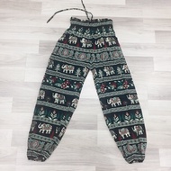 Alibaba brocade linen pants large size (men+women - black)