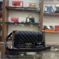 99%New Used Boy Chanel 20 Caviar Skin 黑色復古銀扣荔枝皮 #香奈兒 #LEBOY