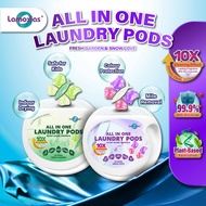 [Bundle Deal] LAMOXIAS All in 1 Laundry Capsule Detergent 50 Pods Tub | Snow Love, Fresh Garden, and