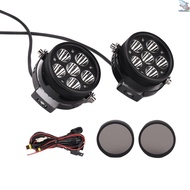 6LED Motorcycle Spotlights Universal Led Auxiliary Lights with Waterproof Switch,6000K 6000LM High Low Beam Spot Lamp Led Headlights for Motorbike Bike ATV CAR  Sellwell-TK