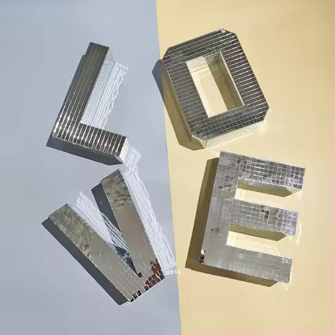 8 Inch Mirror Letter Number Wall Decor Wedding Letters Sign Board Funny Home Decoration Disco Letter
