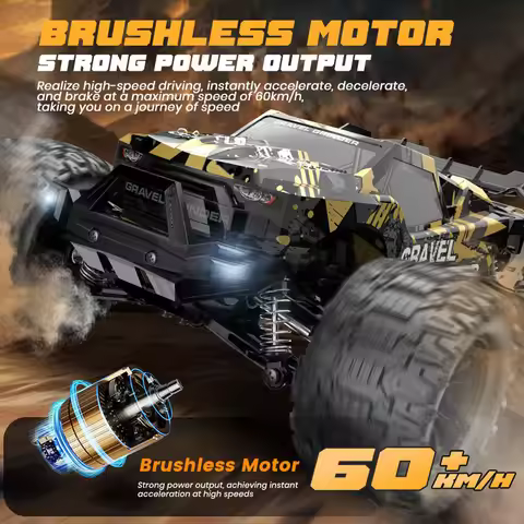 004E 2.4G RC 60KM/H High Speed Racing Truck 1/14 Full Scale 4WD Brushless Off-road Climbing Car