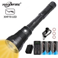 HaixnFire DV72 High power diving flashlight XHP70 floodlight Yellow Light Diving flashlight Waterpro