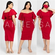 gown for ninang wedding ♝LUCY 2-Way MIDI PLUS SIZE neoprene formal gown dress wedding kasal debut ni