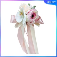 [ Wedding Car Artificial Silk Flower and Ribbon Party Decoration Dusty Pink