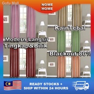 ♈[KAIN PALING TEBAL] Eyelet/Hook Langsir Tingkap Curtain Window Plain Colour BLACKOUT Modern Kitchen Anti U