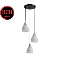 HCH Lampu Modern Pendant Light E27 Lamp Holder Nordic Hanging Lamp Glass Material Lampu Gantung (210