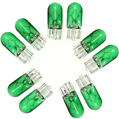 10pcs Car Width Indicator Light Green Blue Color T10 Dashboard Panel Bulbs Gauge 3W Accessories W5W 