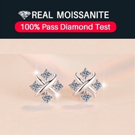 Real Moissanite Ring,Pinwheel 0.1CT*8 Moissanite Engagement Earrings,925 Sterling Silver,Non Tarnish