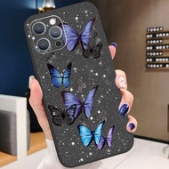 for OPPO A16 A94 A53 A15 A15S A12 AX7 A53 A52 A72 A92 A74 A54 5G Phone Cases Gorgeous Butterfly Sequins Accurate Protective Hard Scrub Cover