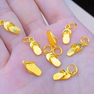 Emas loket 916 Small Slippers Necklace Pendant Gold Mini Slippers gold 916